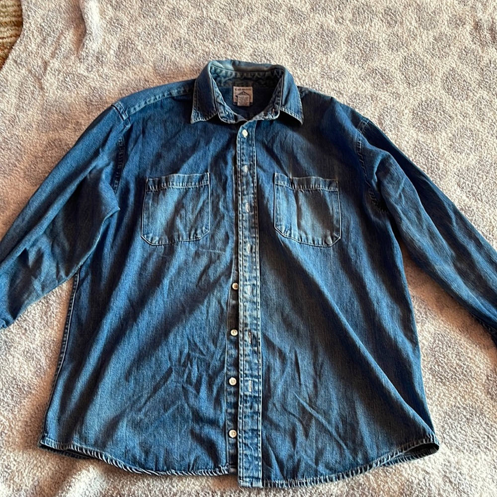 Cambridge Classic Vintage Button down Denim blue long sleeve